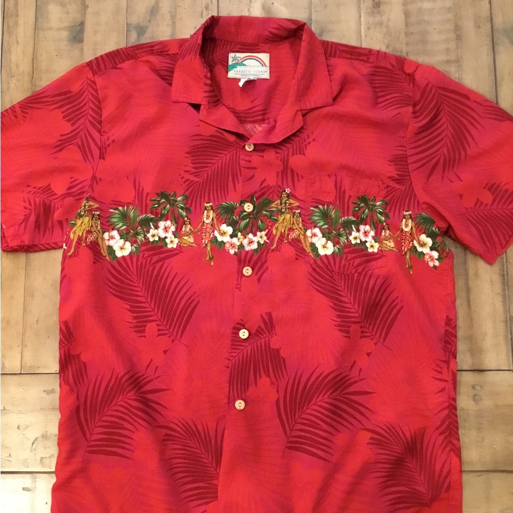 Classic Paradise Found Red Hawaiian Aloha Shirt
